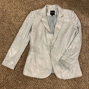 Turquoise & silver metallic blazer
